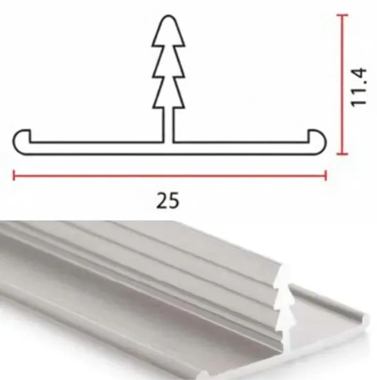 Aluminium Edge T Profile Width 25mm - Aluminium Color