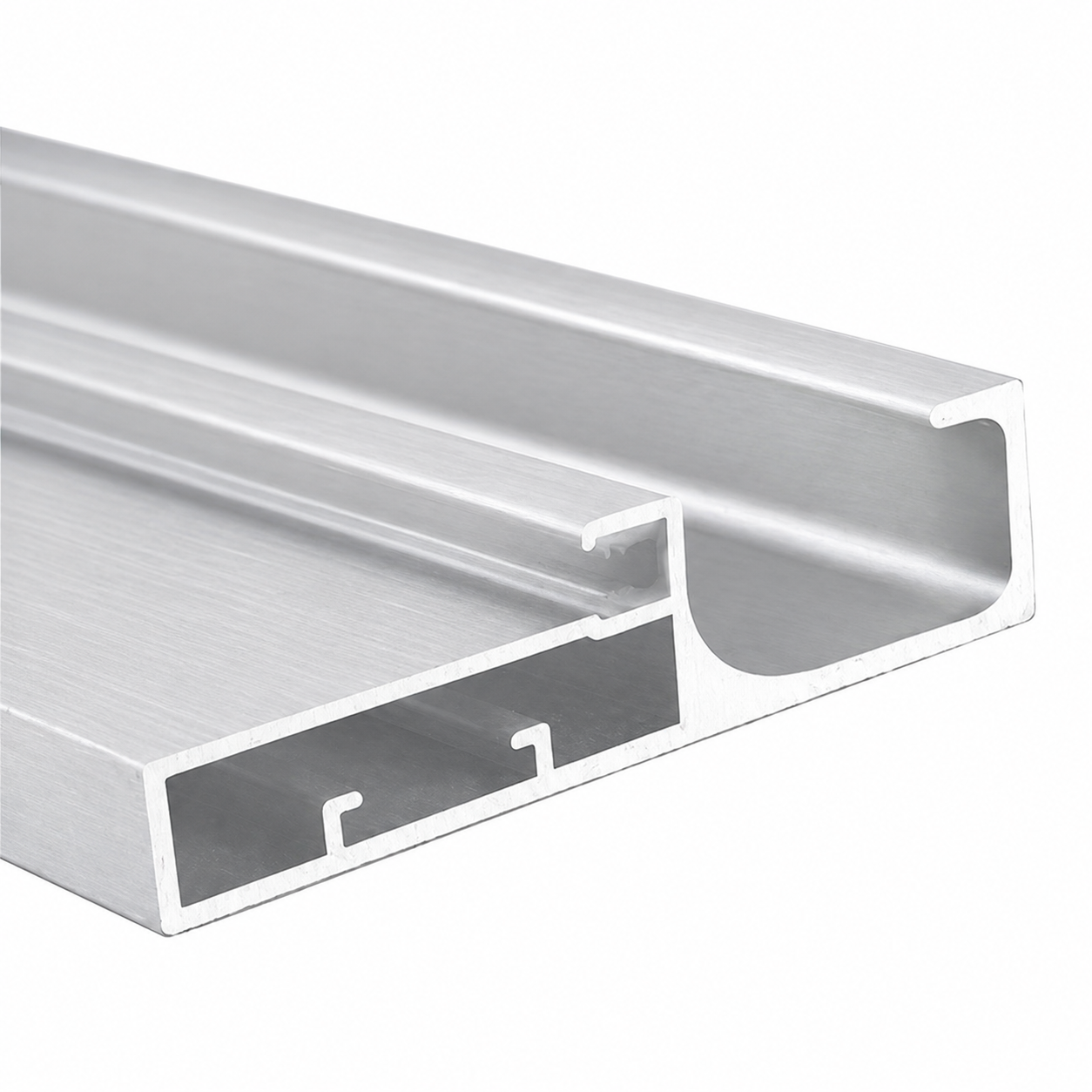 45mm Profile with Handle For 4 to 5 mm Glass suitable - Aluminium Color