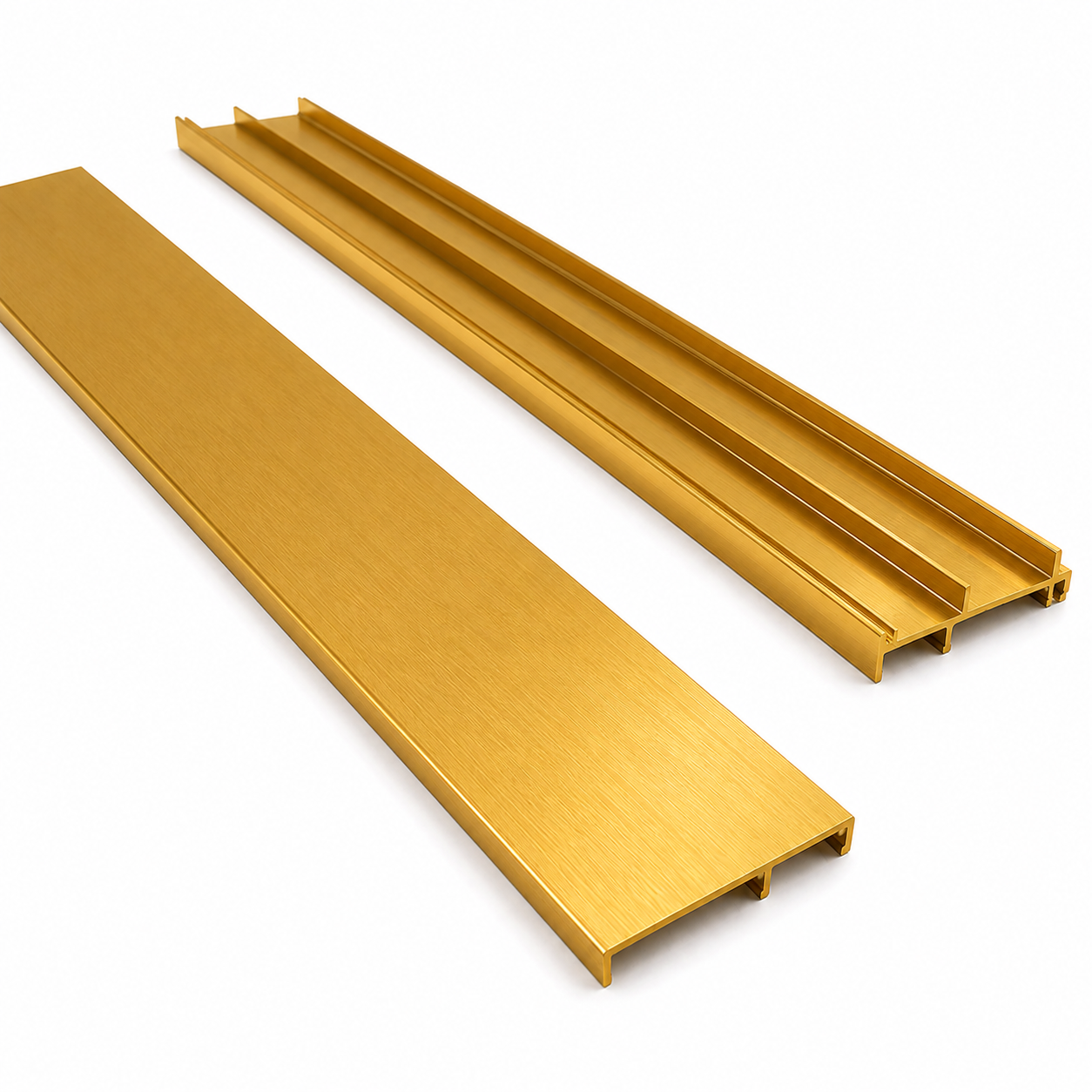 Sliding Track Cover Used with Partition Profile to Cover Track Both Side 3 Metre - Gold Brush Color