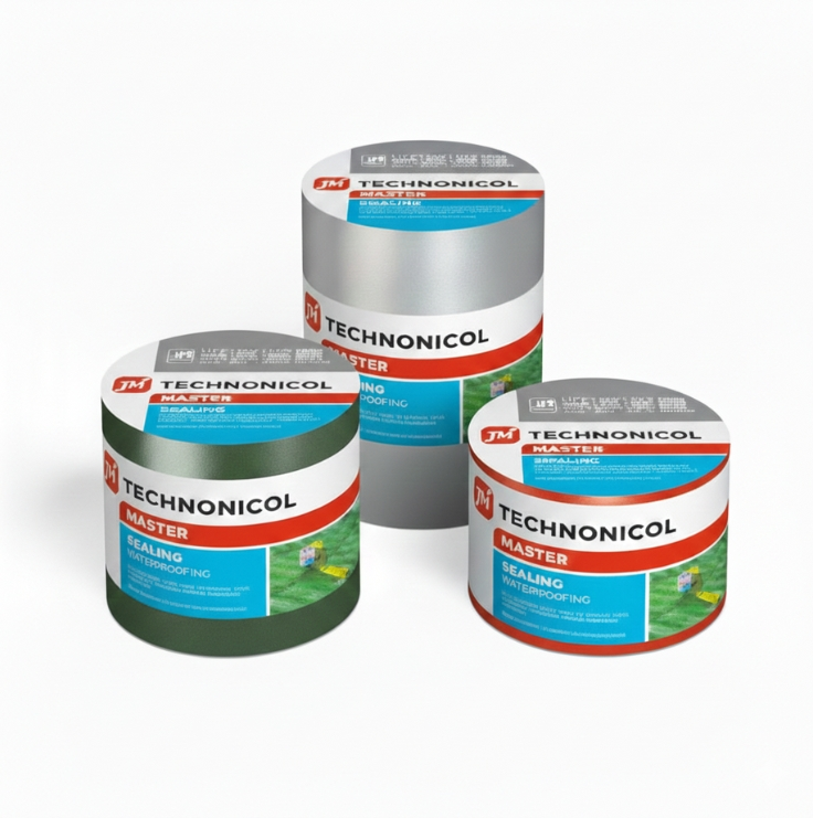 10 m x 5 cm Technonicol Nicoband Self-Adhesive Sealant Tape - Silver Color - 6 pcs 
