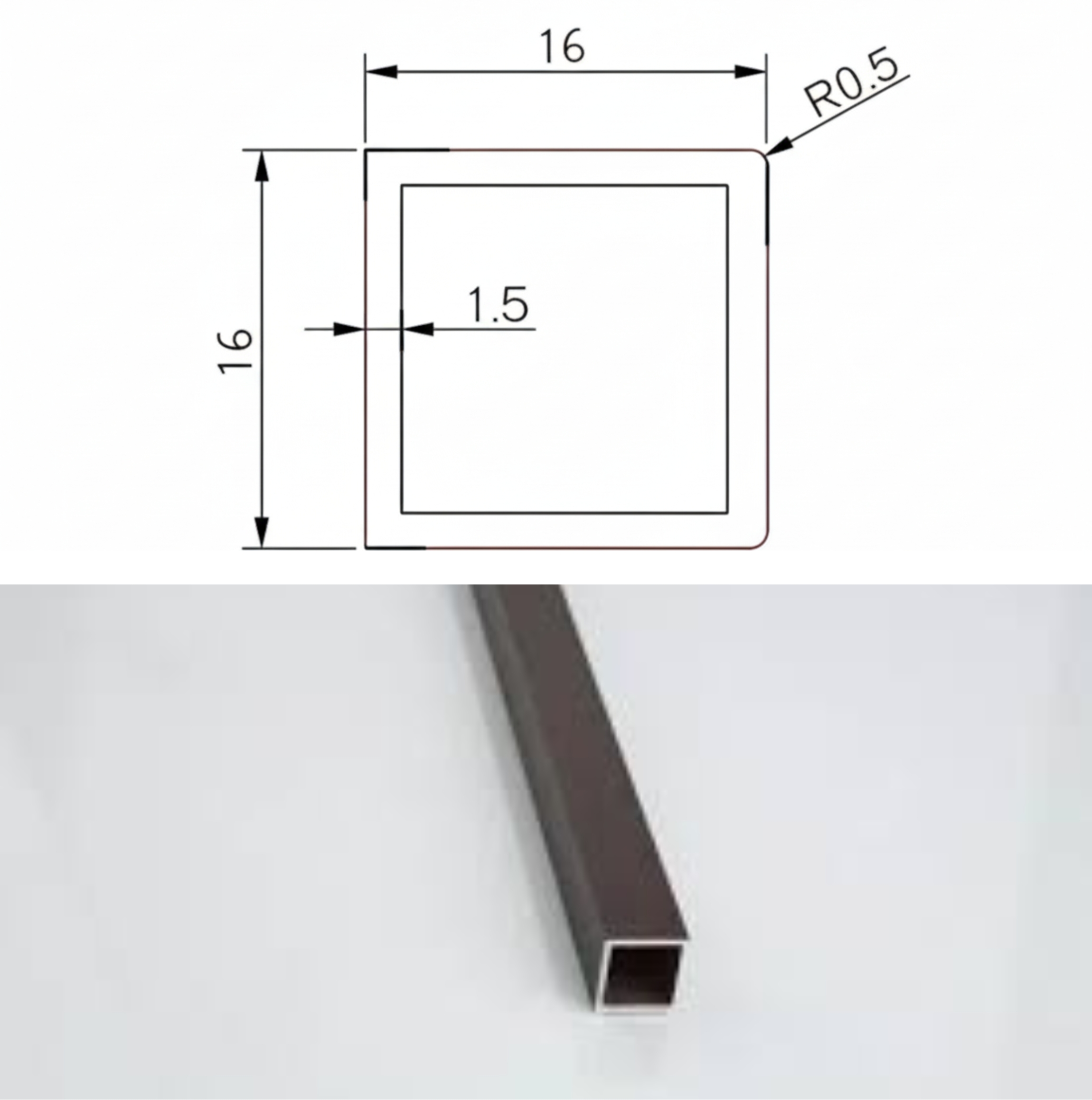 Stick Profile Used for Horizontal & Vertical Partition 3 Metre - Gold Brush Color