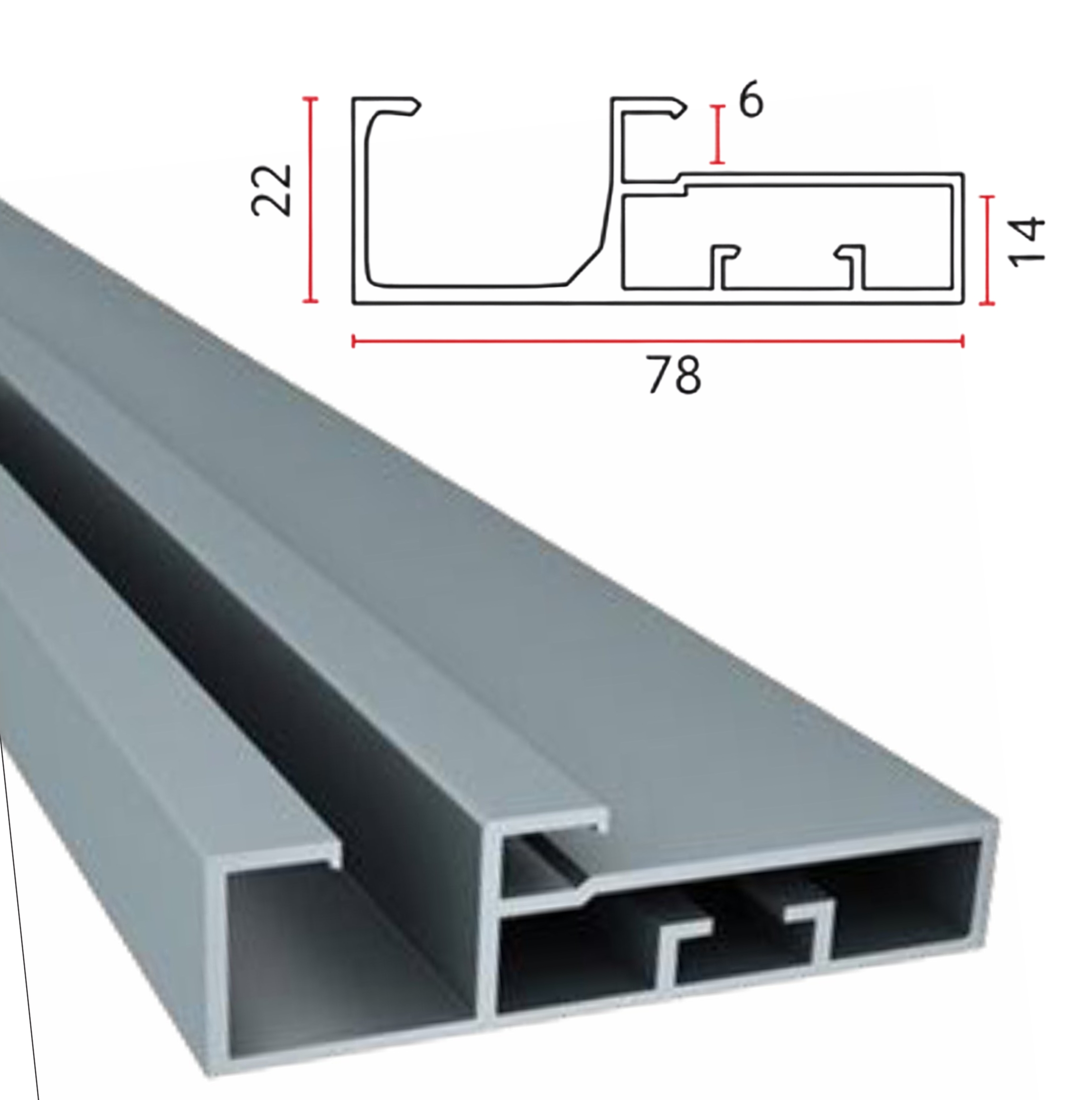 78mm G Profile Shutter Handle Diagram & Finish Image