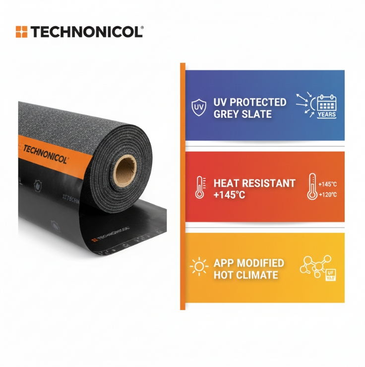 3mm Technonicol Ultraplast Grey Mineral Infographic