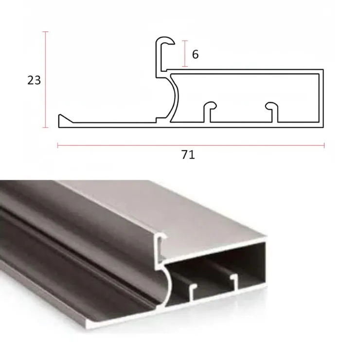 72mm Profile with Handle (5mm) - Aluminium Color